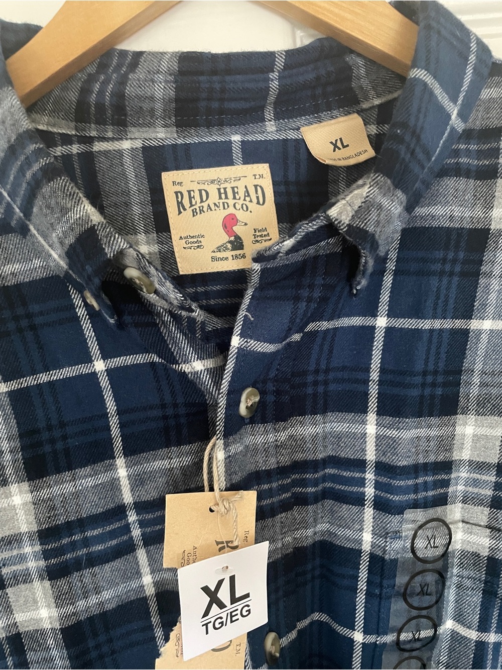 🩶 RedHead 100% Cotton Plaid Button Down Ultimate Flannel Button Down Shirt 🩶 - Picture 2 of 5